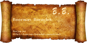 Beerman Benedek névjegykártya